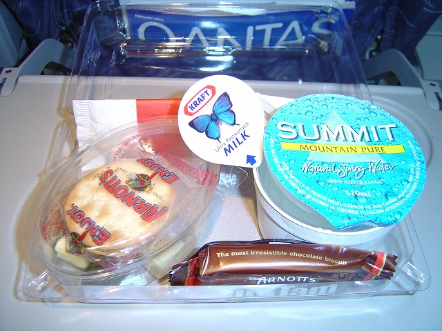 カンタス航空エコノミークラス機内食