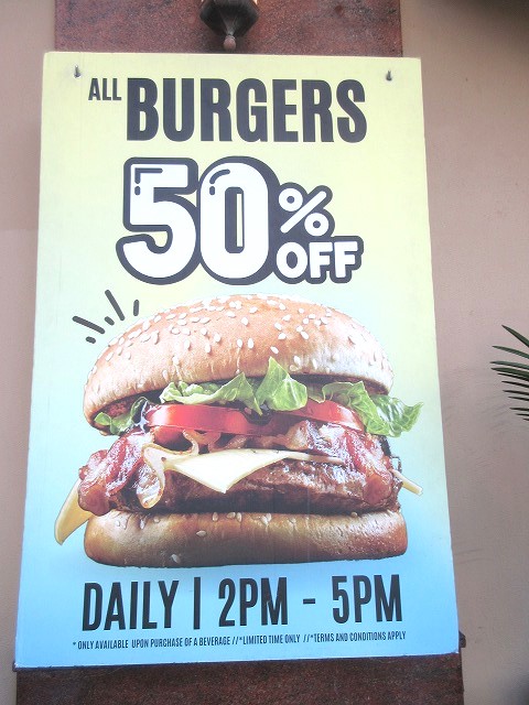 50% OFF ALL BURGERS! 