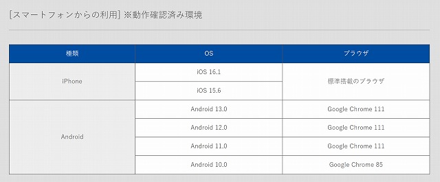 スマートフォンからの利用