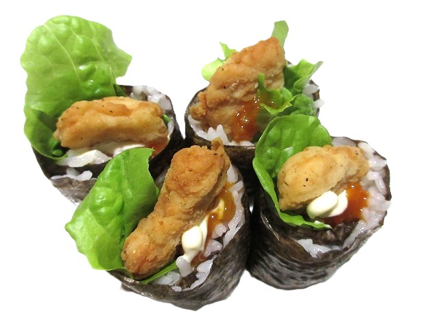 KFCチキンナゲットで洋風寿司ロール（おにぎらず）

